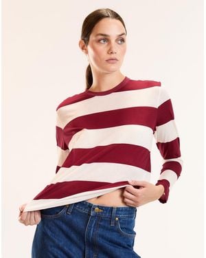 Cynthia Rowley Long Sleeve Everyday Tee - Red