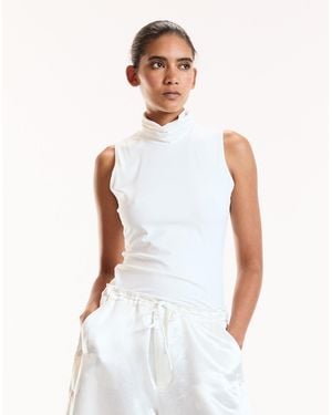 Cynthia Rowley Sutton Sleeveless Turtleneck - White