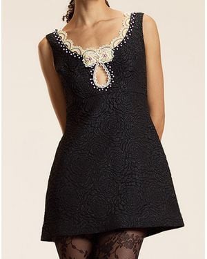 Cynthia Rowley Petit Four Lace Trim Dress - Black