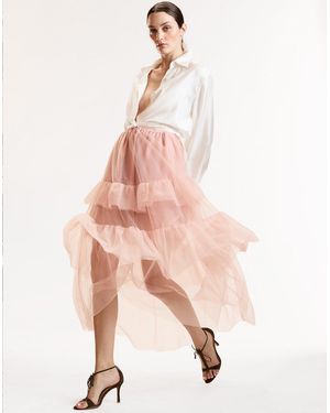 Cynthia Rowley Odette Tulle Skirt - Pink