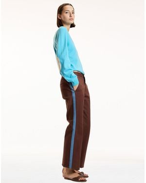 Cynthia Rowley Riley Side Stripe Cropped Flare - Blue