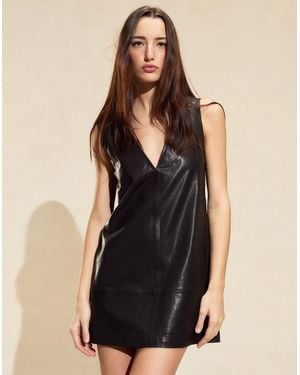 Cynthia Rowley Downtown Leather Dress - Black