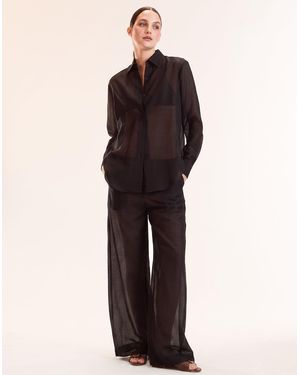 Cynthia Rowley Salina Sheer Pant - Black