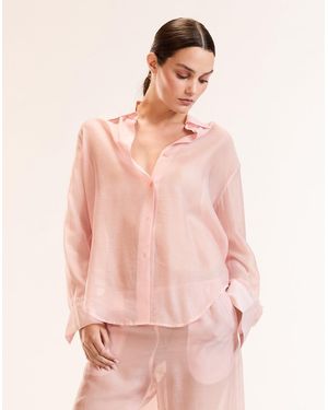 Cynthia Rowley Salina Sheer Shirt - Pink