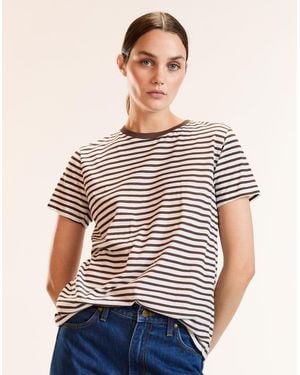 Cynthia Rowley Relaxed Stripe Tee - White