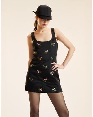 Cynthia Rowley Bouquet Embroidered Dress - Black