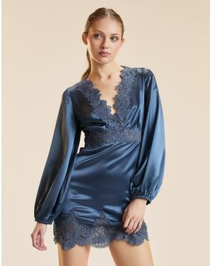 Cynthia Rowley Garbo Silky Lace Dress - Blue