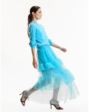 Cynthia Rowley Odette Tulle Skirt - Blue