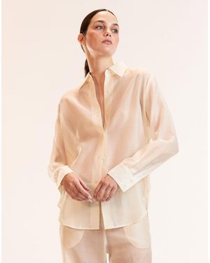 Cynthia Rowley Salina Sheer Shirt - Natural