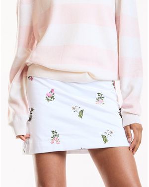 Cynthia Rowley Bouquet Embroidered Skirt - White
