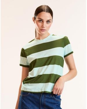 Cynthia Rowley Striped Tee - Green