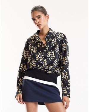 Cynthia Rowley Filigree Silk Shirt - Blue