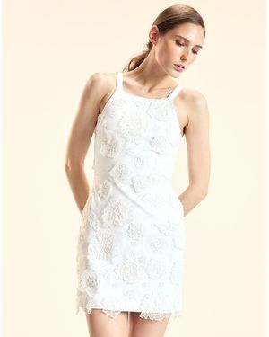 Cynthia Rowley Embroidered Floral Applique Dress - White