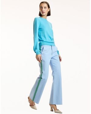 Cynthia Rowley Riley Side Stripe Cropped Flare - Blue
