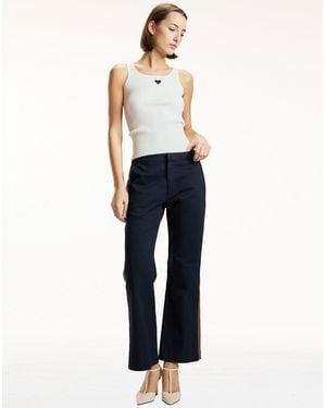 Cynthia Rowley Riley Side Stripe Cropped Flare - Blue