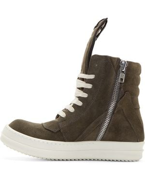 Rick Owens Gray Suede Geobasket High_top Sneakers