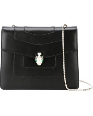 BVLGARI Snake Head Shoulder Bag - Black