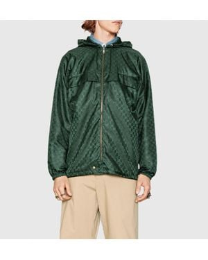 Gucci Gg Jacquard Nylon Windbreaker - Green