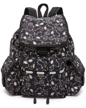 LeSportsac Voyager Backpack - Snoopy Shuffle Black