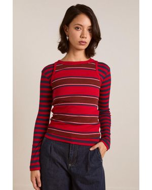 Damson Madder Manon Layered Ls Tee Stripe