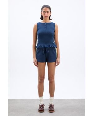 Damson Madder Pippa Waffle Short - Blue