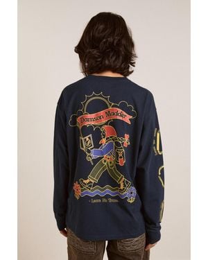 Damson Madder The Rambler Ls Tee - Blue
