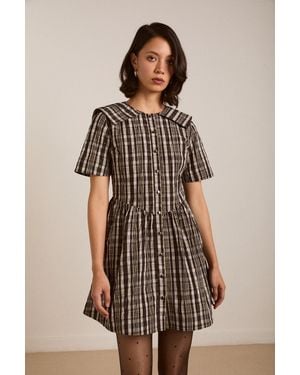 Damson Madder Miley Mini Dress - Brown