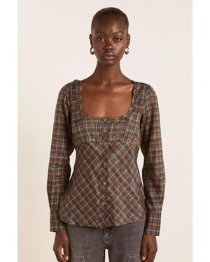 Damson Madder Lemi Sheer Blouse - Brown