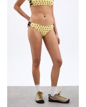 Damson Madder Shirred Bow Bikini Bottoms - White