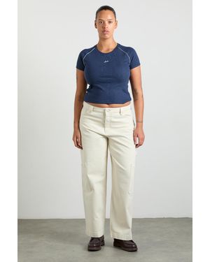 Damson Madder Aster Pointelle Raglan Baby Tee - Blue