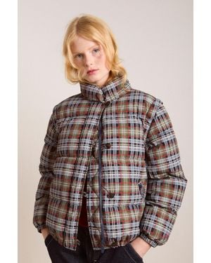 Damson Madder Pearl Hooded Puffer - Brown