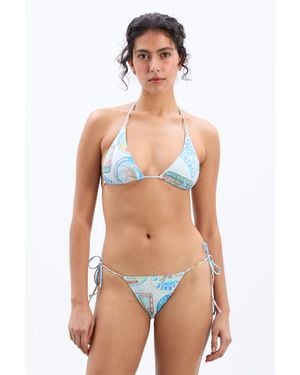 Damson Madder Triangle Bikini Top - White