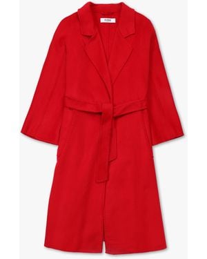 FLOUU Red Wool Cashmere Longline Coat