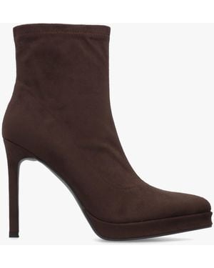 Daniel Ranny Suedette Platform High Heel Ankle Boots - Brown