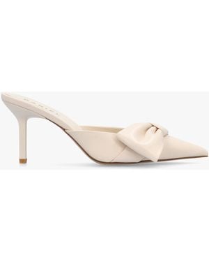 Daniel Erose Cream Leather Bow Heel Mules - Natural