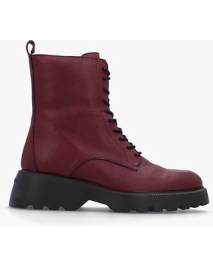 Wonders Atari Burgundy Leather Ankle Boots - Purple
