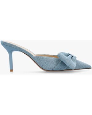 Daniel Erose Denim Bow Heel Mules - Blue