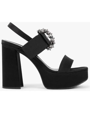 Daniel Tock Embellished Platform Heeled Sandals - Black