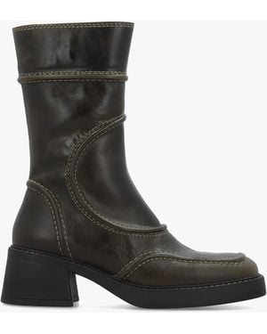 Miista Malene Block Heel Calf Boots - Black