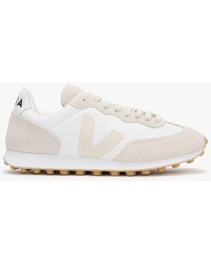Veja Rio Branco Perre Natural Suede & Mesh Trainers - White