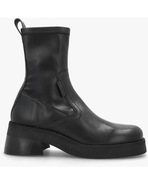 Miista Oliana Flared Low Heel Ankle Boots - Black