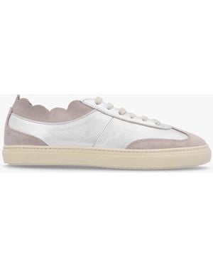 Daniel Thascal Silver Leather Low Profile Trainers - White