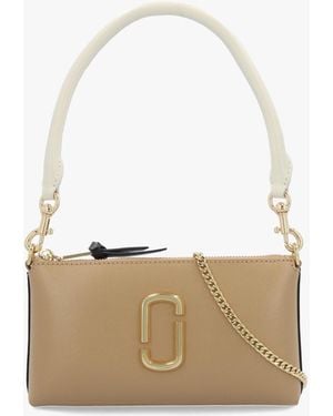Marc Jacobs The Snapshot Convertible Camel Multi Leather Shoulder Bag - White