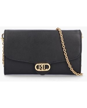 Ralph Lauren Adair 20 Black Leather Cross-body Bag - White