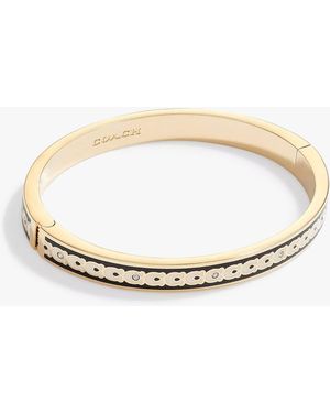 COACH 6Mm Signature Enamel Hinge Bangle - Natural
