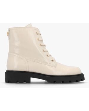 Alpe Acorn Leather Lace Up Ankle Boots - White