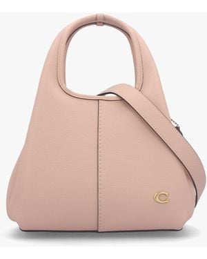 COACH Lana 23 Cream Nude Leather Shoulder Bag - Pink