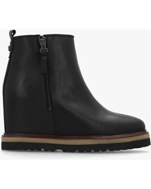 Alpe Alwed Wedge Ankle Boots - Black
