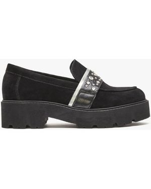 Daniel Tia Embellished Chunky Loafers - Black