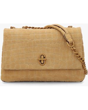 Marc Jacobs The Suede Croc Slim Dual Convertible Sahara Shoulder Bag - Natural